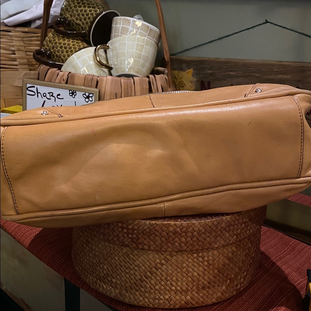 Anne Klein Designer Soft Leather Hobo Shoulder Handbag in a camel shade. - Picture 9 of 12